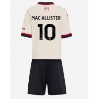 Stroje piłkarskie Liverpool Alexis Mac Allister #10 Koszulka Wyjazdowej dla dzieci 2025-26 Krótki Rękaw (+ szorty)